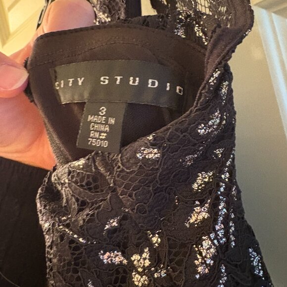 Black Sparkly High-Low Dress - Picture 8 of 8